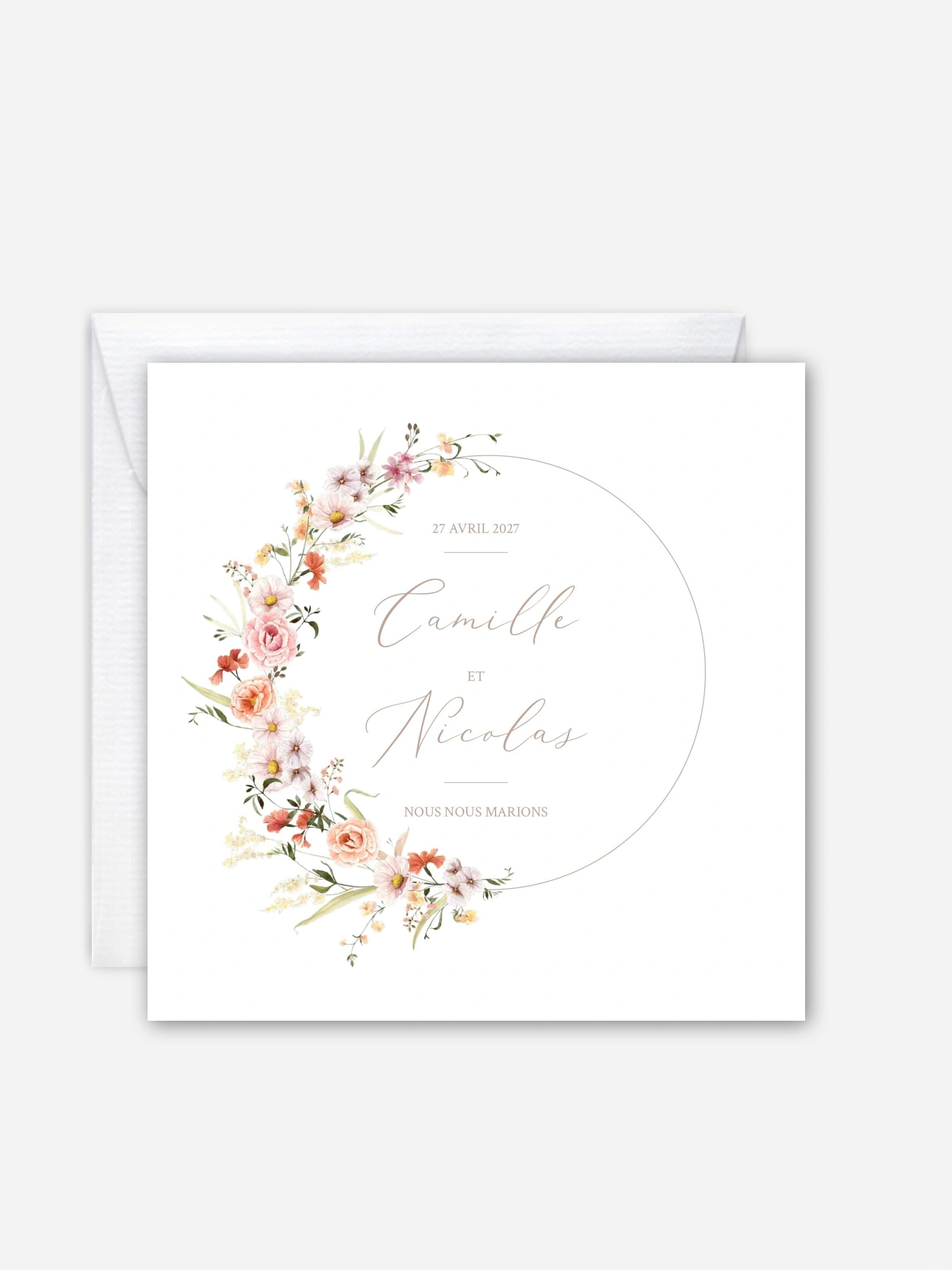 Faire-part de mariage Arche de fleurs