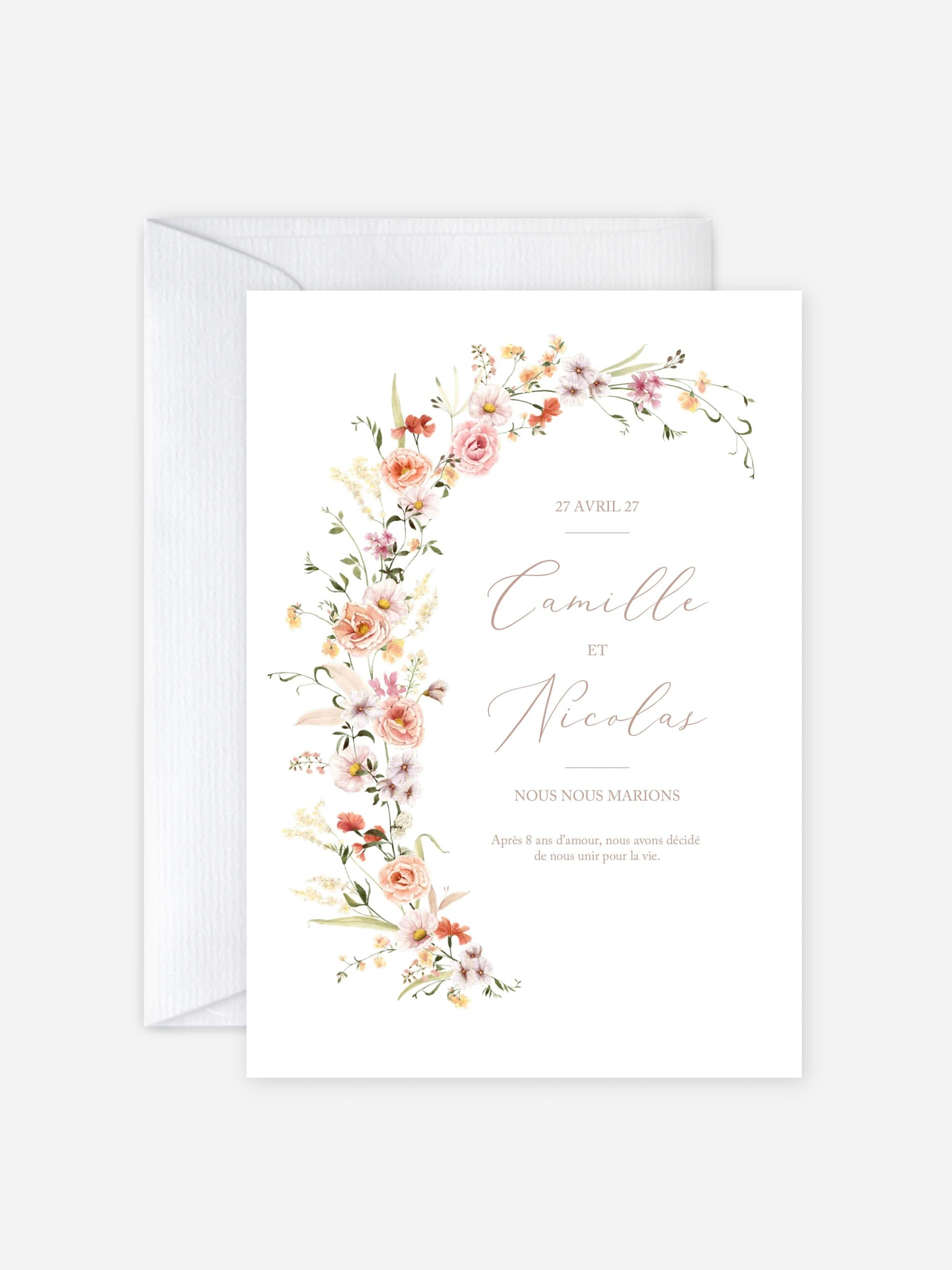 Faire-part de mariage Arche de fleurs