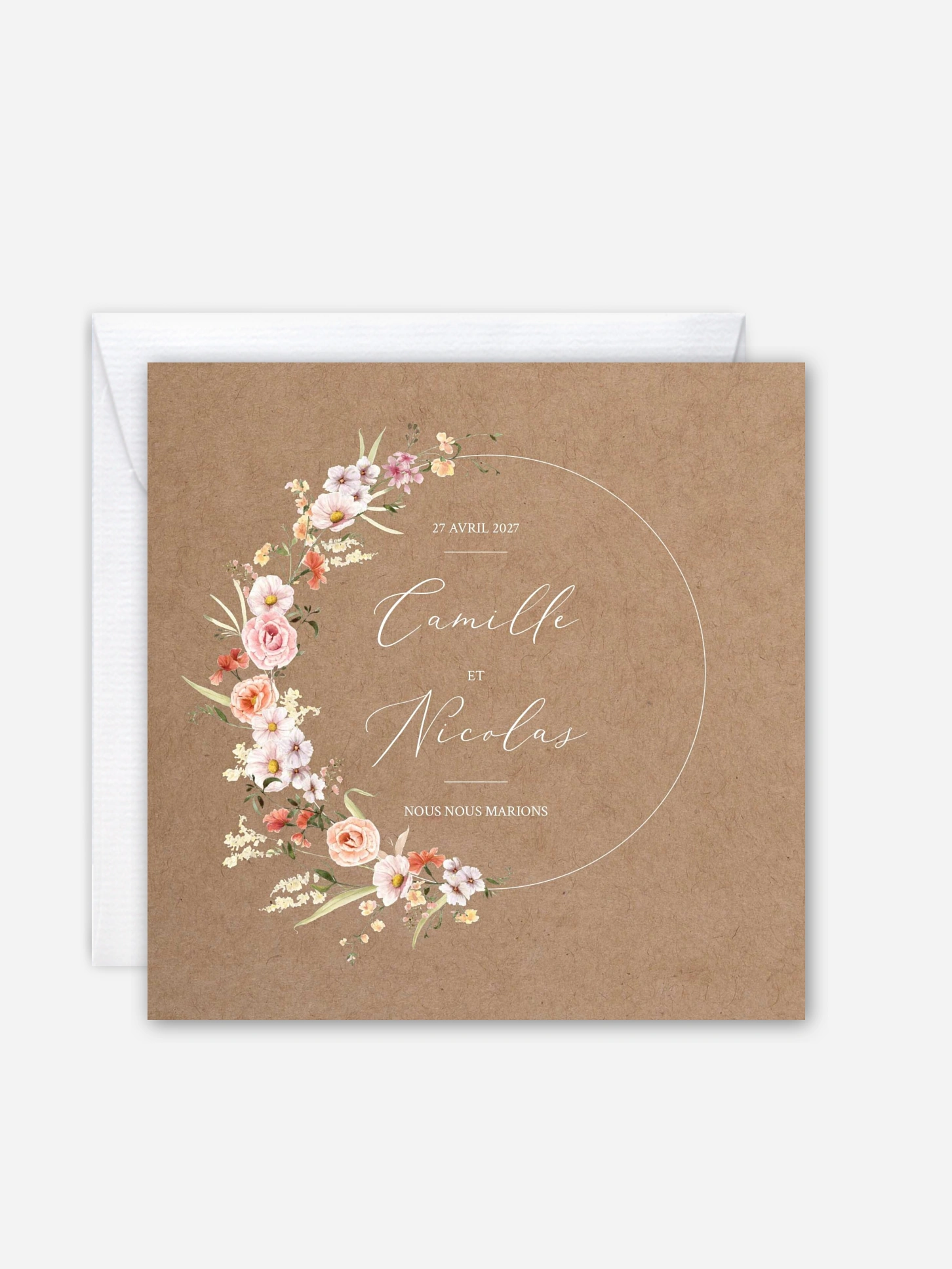 Faire-part de mariage Arche de fleurs