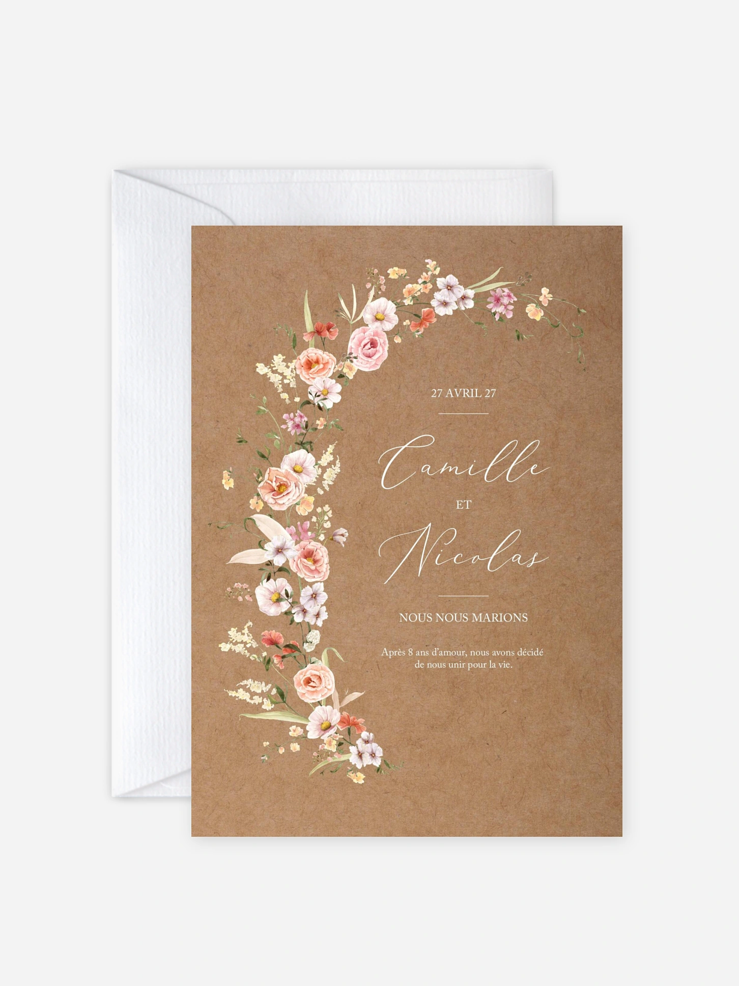Faire-part de mariage Arche de fleurs
