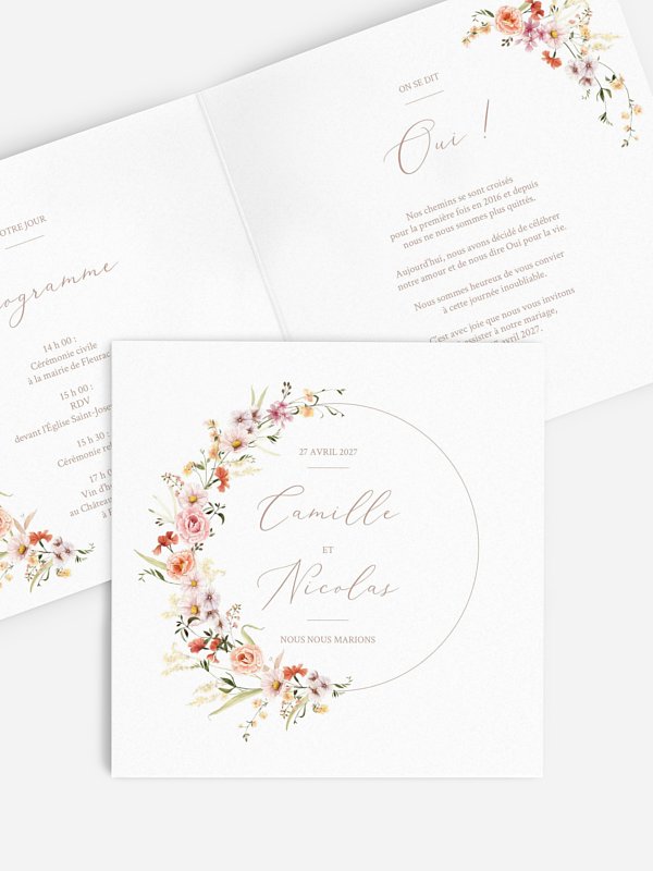 Faire-part de mariage Arche de fleurs
