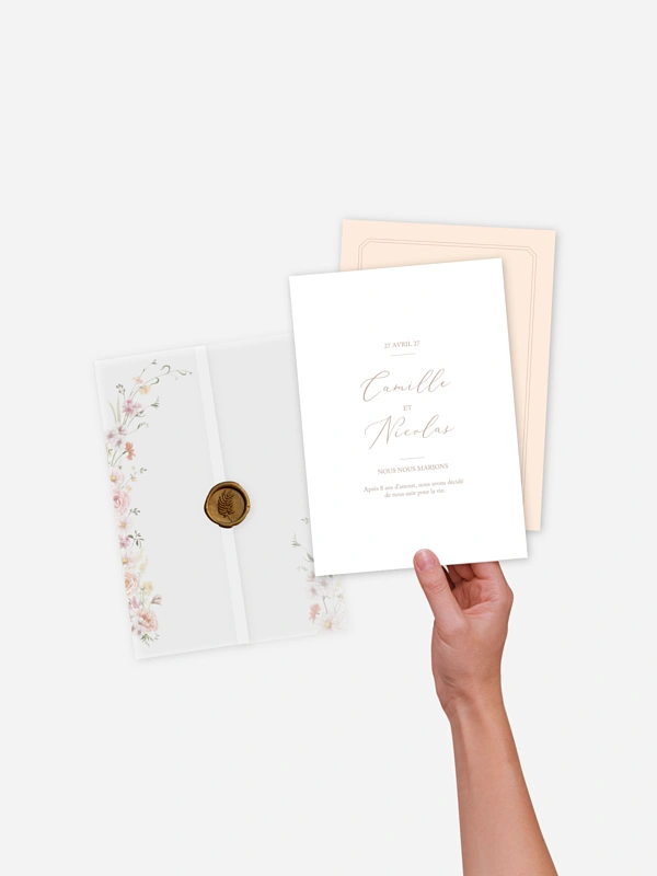 Faire-part de mariage Arche de fleurs