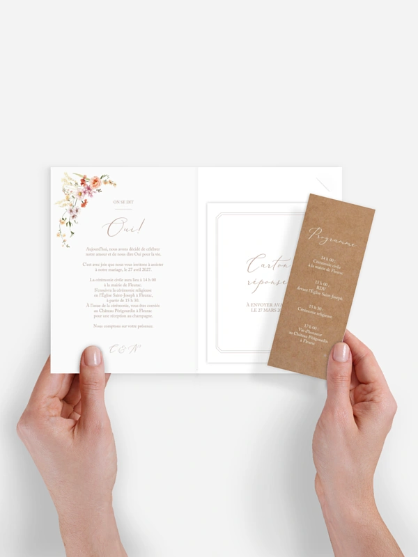 Faire-part de mariage Arche de fleurs