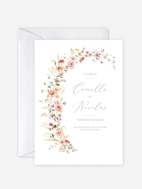 Faire-part de mariage Arche de fleurs