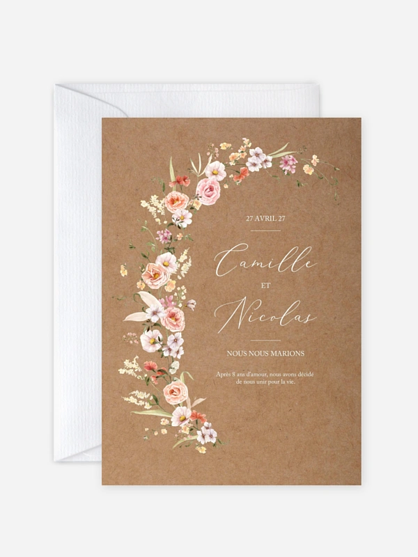 Faire-part de mariage Arche de fleurs