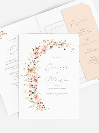 Faire-part de mariage Arche de fleurs