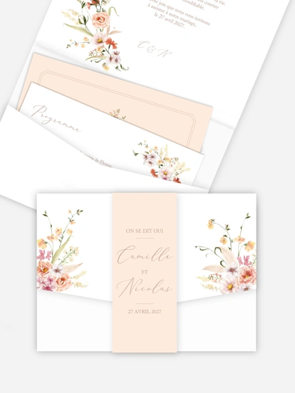 Faire-part de mariage Arche de fleurs