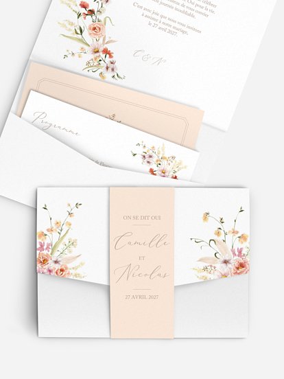 Faire-part de mariage Arche de fleurs