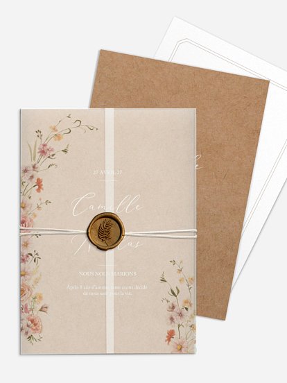 Faire-part de mariage Arche de fleurs