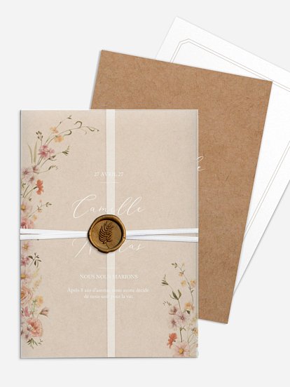 Faire-part de mariage Arche de fleurs