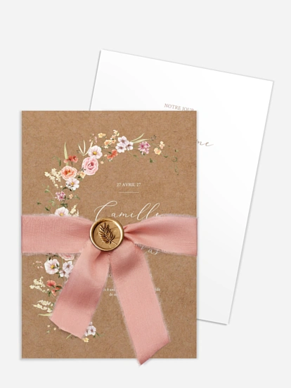 Faire-part de mariage Arche de fleurs