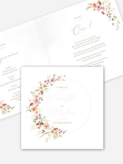 Faire-part de mariage Arche de fleurs