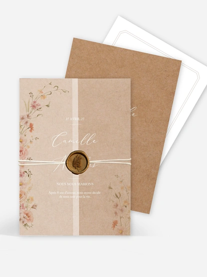 Faire-part de mariage Arche de fleurs