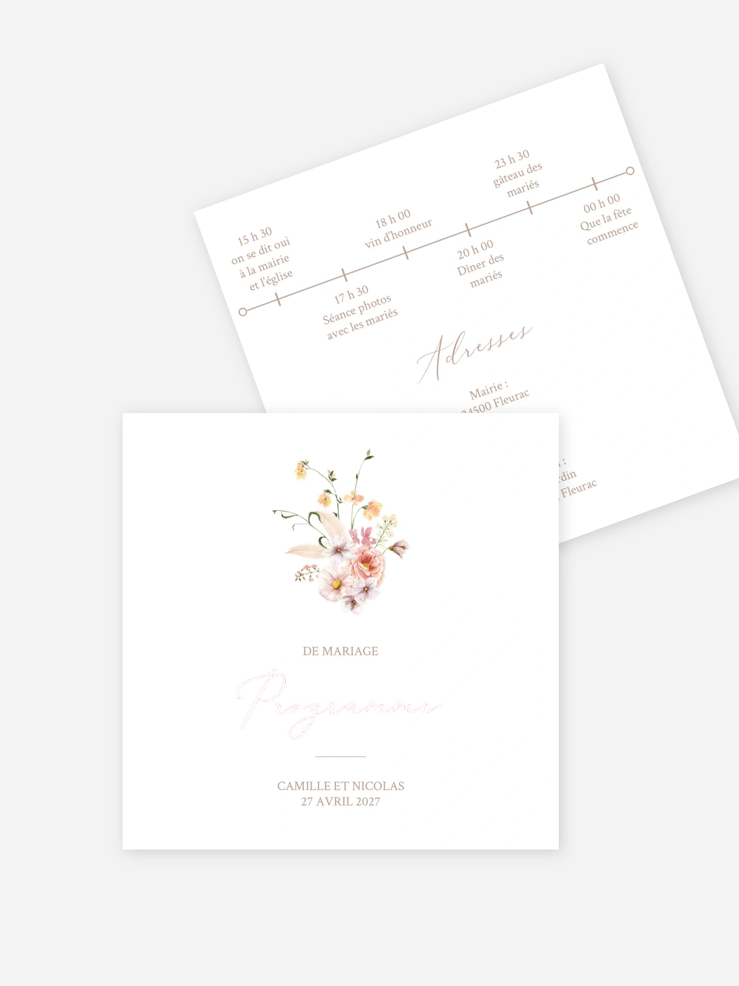 Programme mariage Arche de fleurs