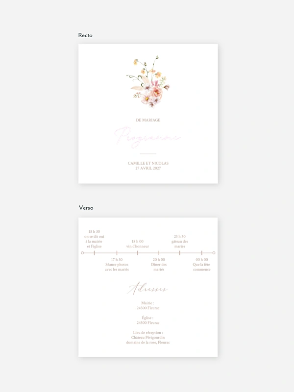 Programme mariage Arche de fleurs