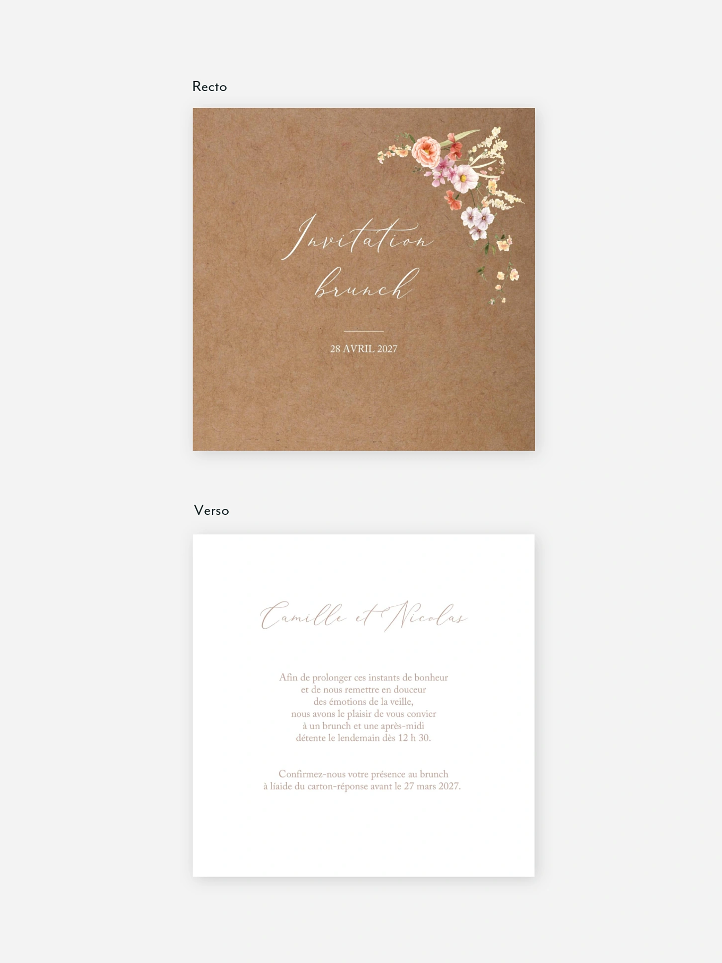Carte brunch Arche de fleurs