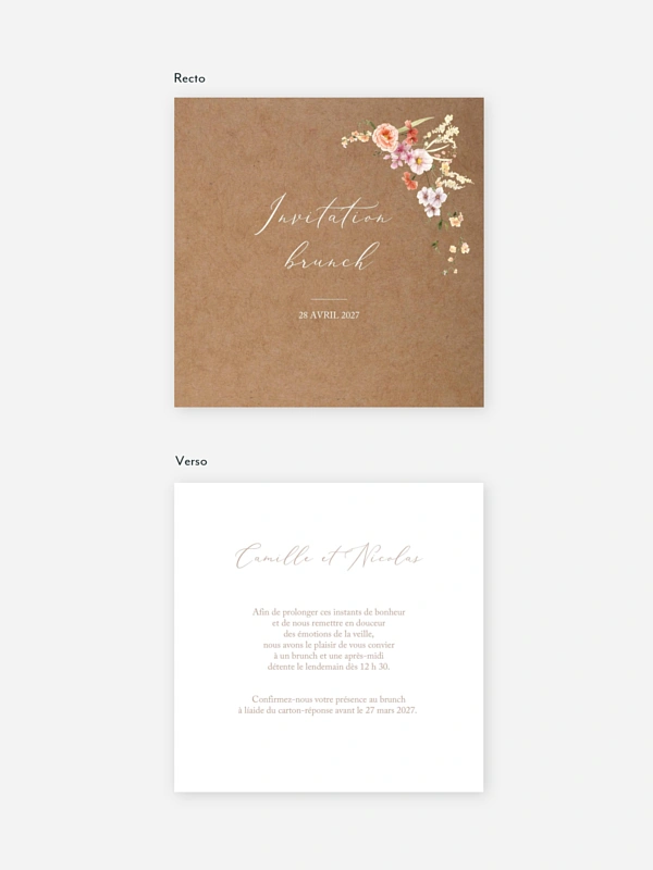Carte brunch Arche de fleurs