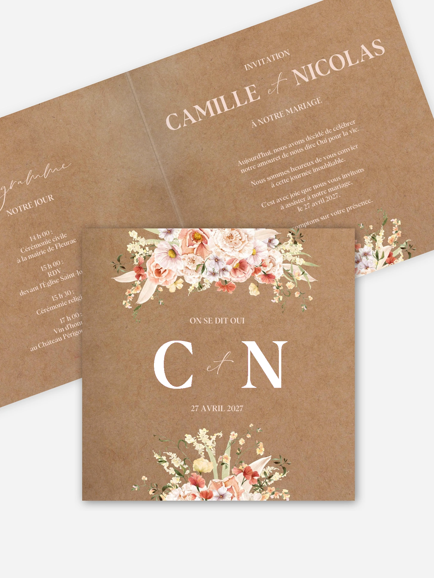 Faire-part de mariage Bouquet tendre