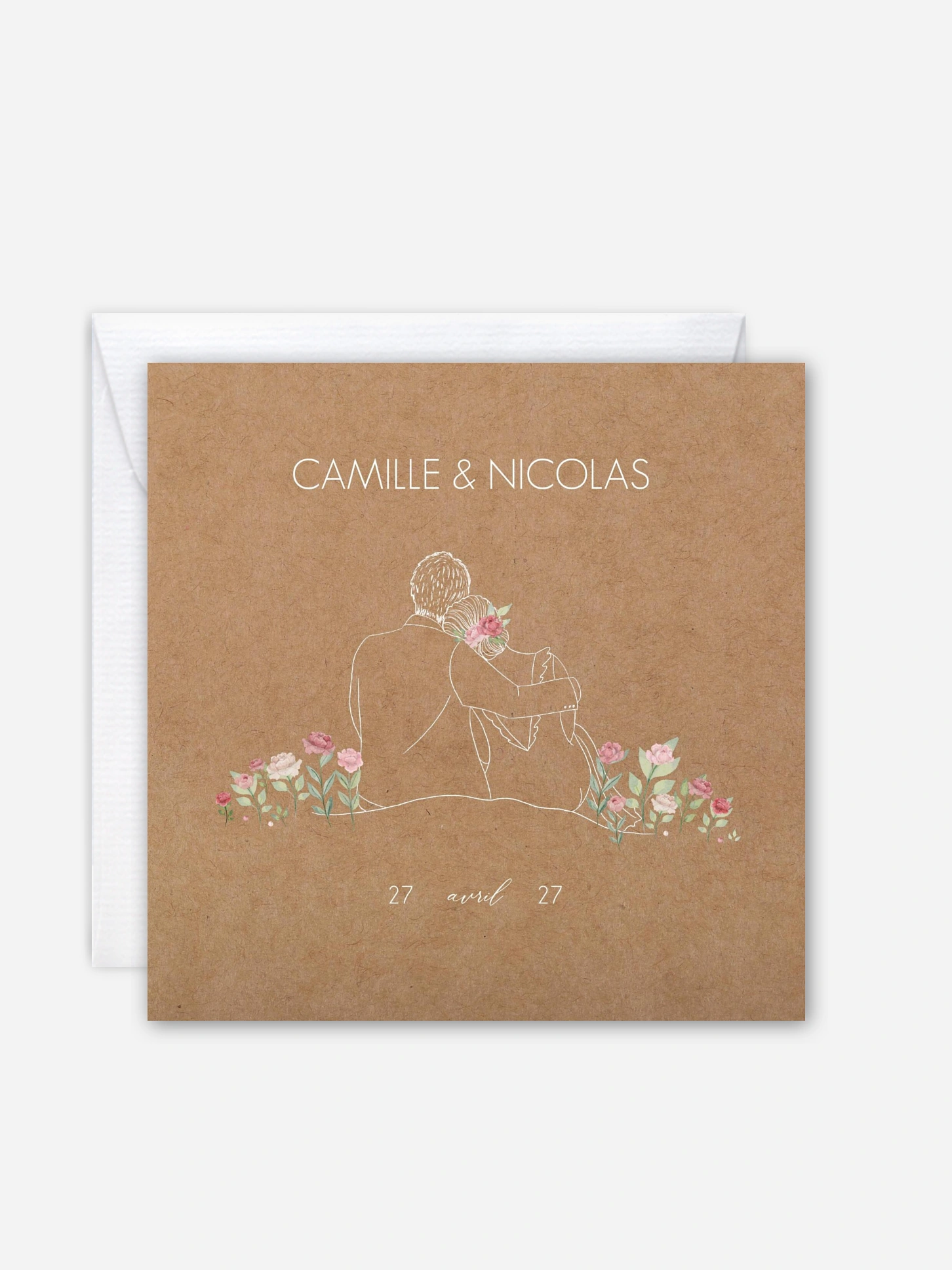 Faire-part de mariage Couple romantique