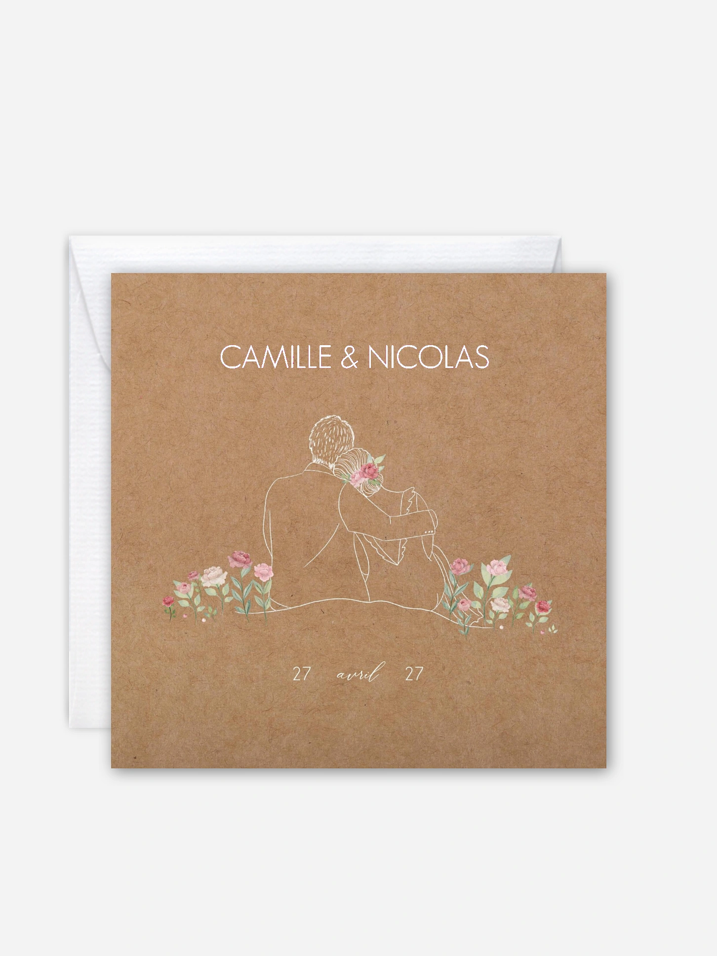 Faire-part de mariage Couple romantique