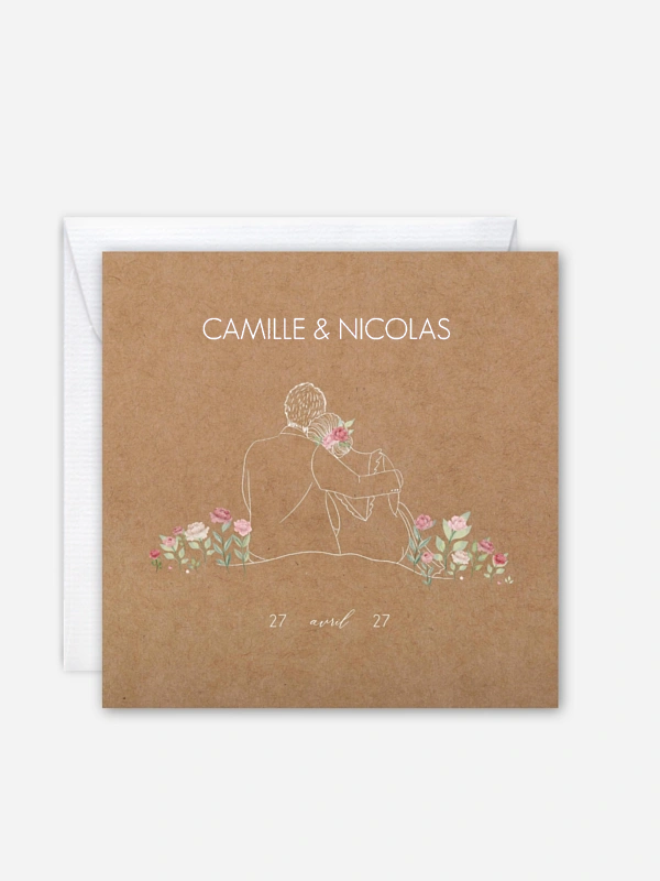 Faire-part de mariage Couple romantique