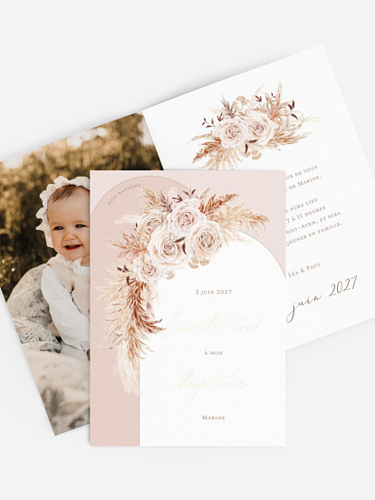 Faire-part baptême Arc bohème