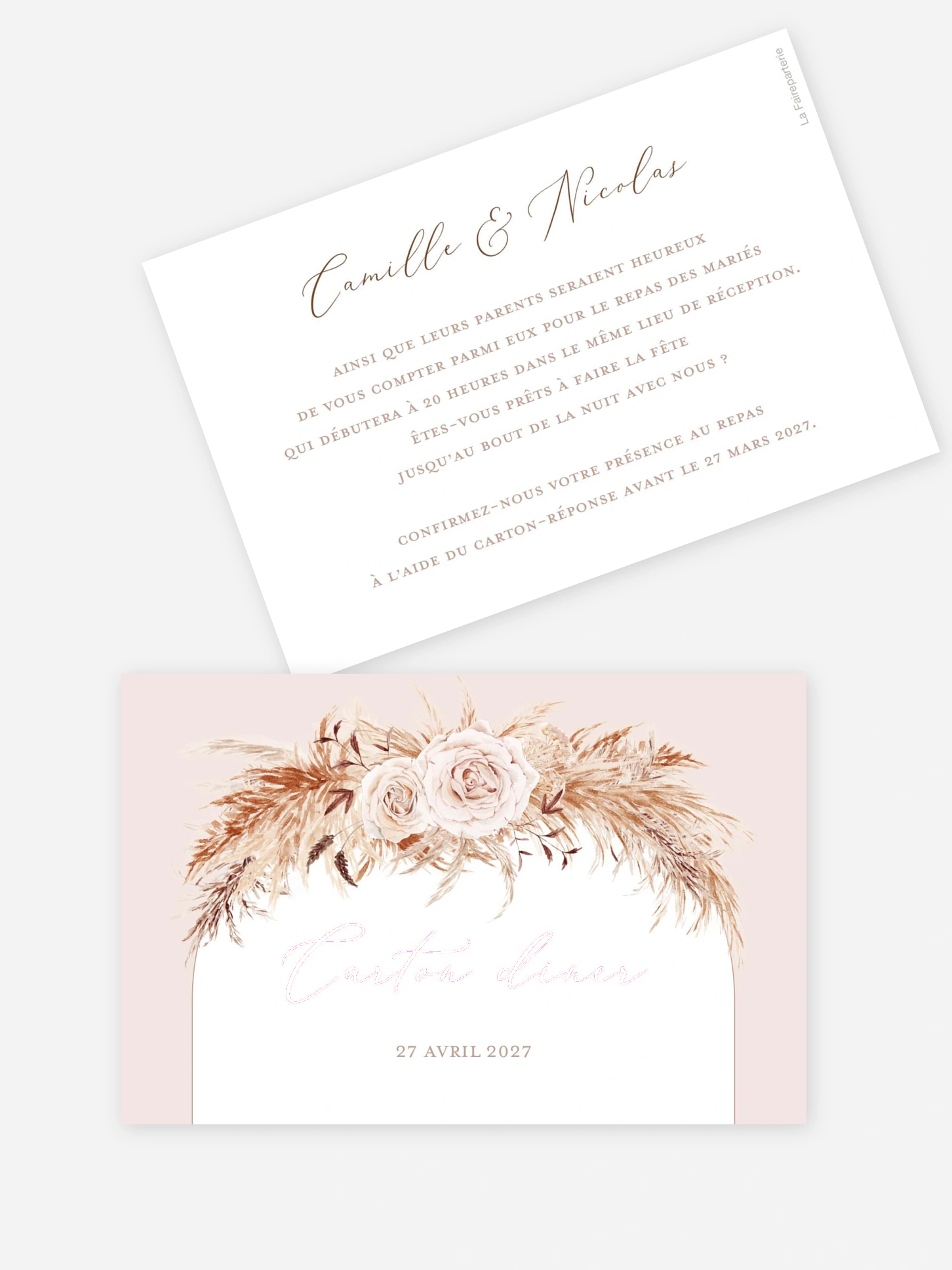 Carton d'invitation Arc bohème