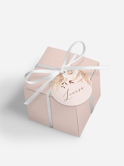 Boite à dragées baptême Arc bohème