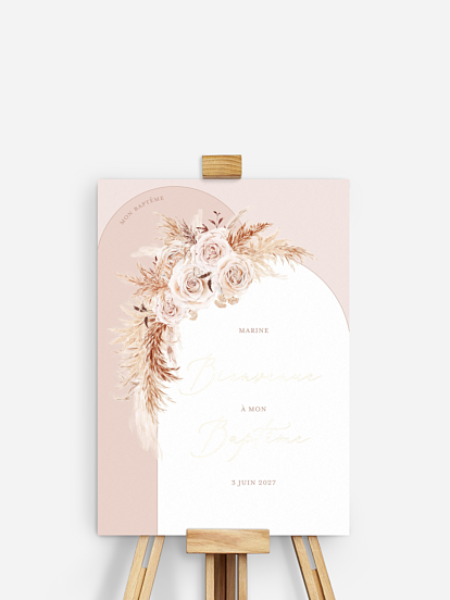 Poster bienvenue baptême Arc bohème