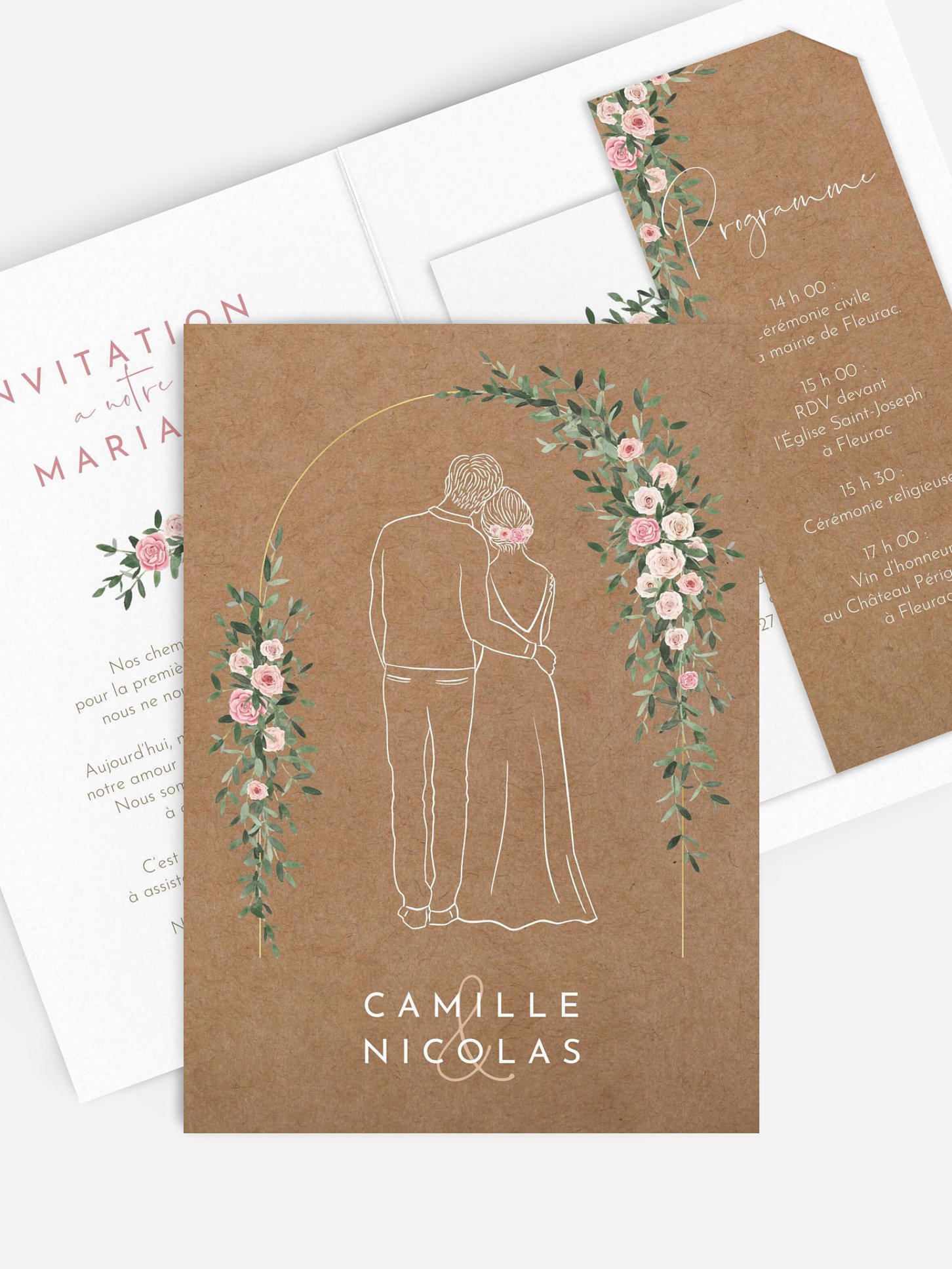 Faire-part de mariage Arc d'amour