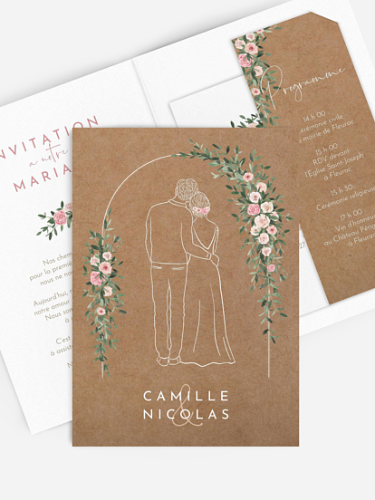 Faire-part de mariage Arc d'amour