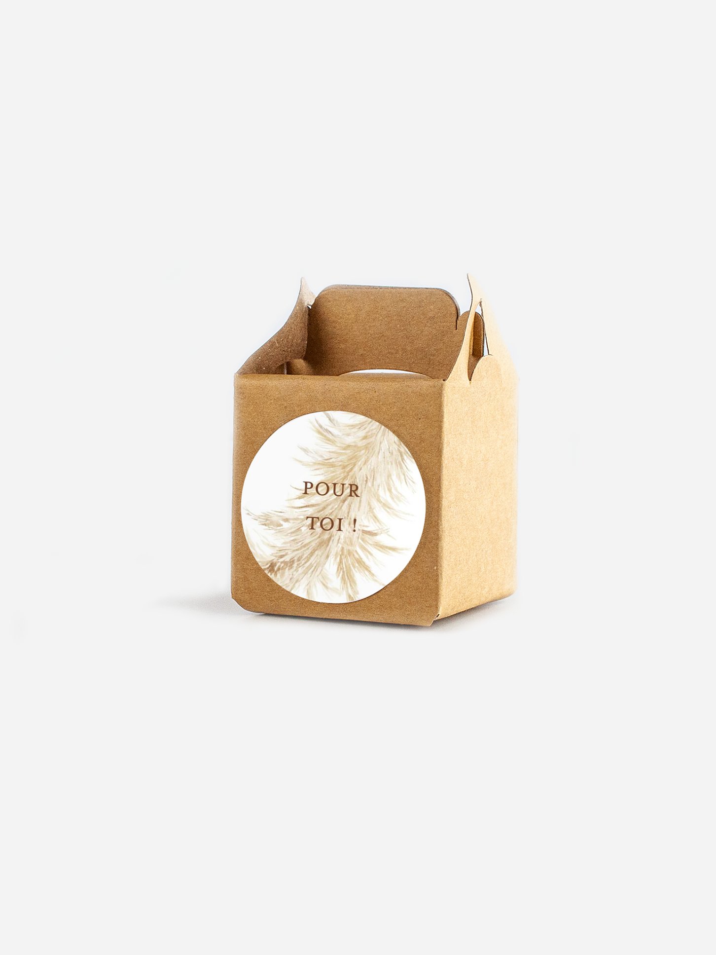 Étiquette cadeau mariage Amour précieux pampas