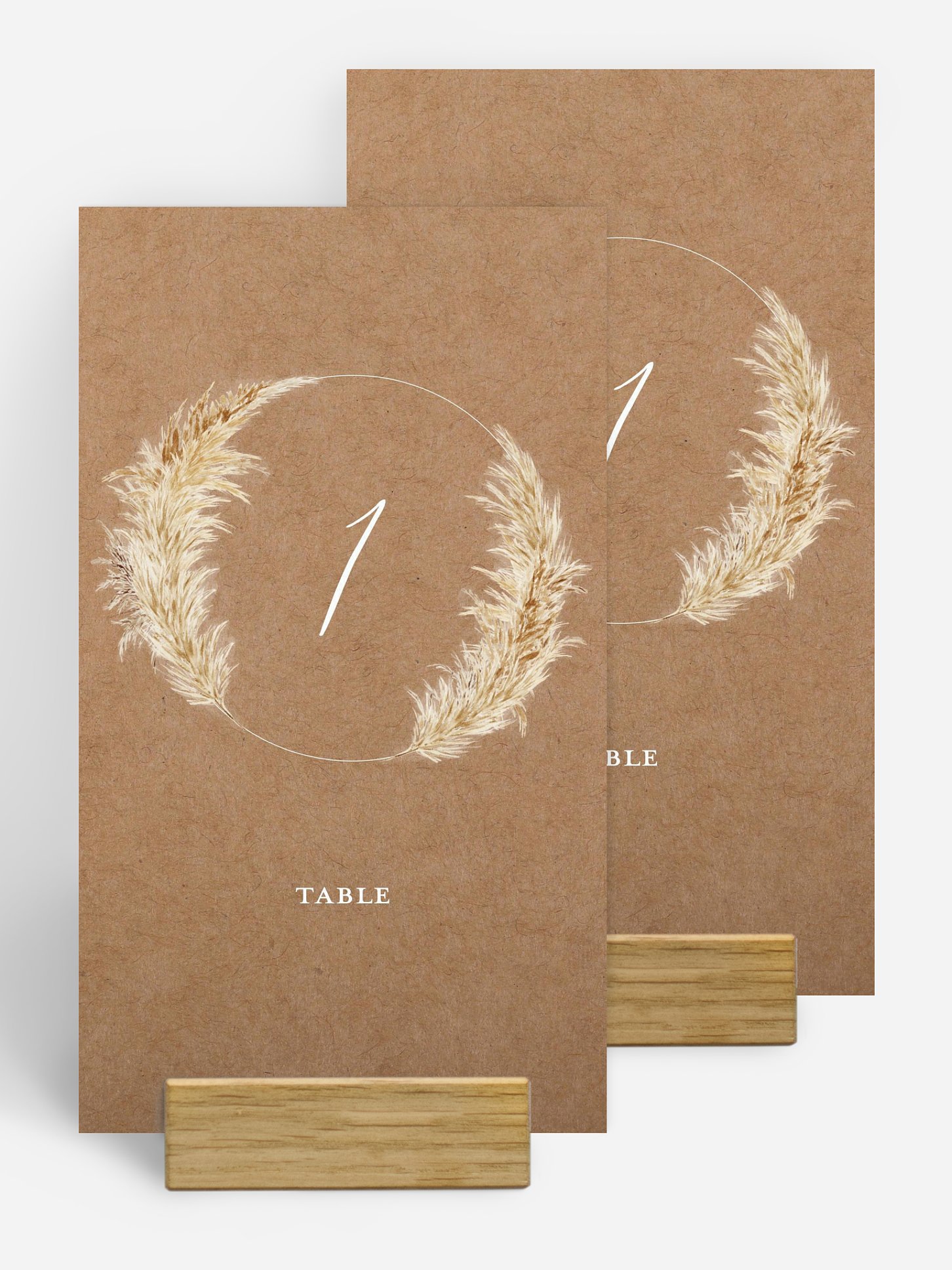 Numéro de table mariage Amour précieux pampas