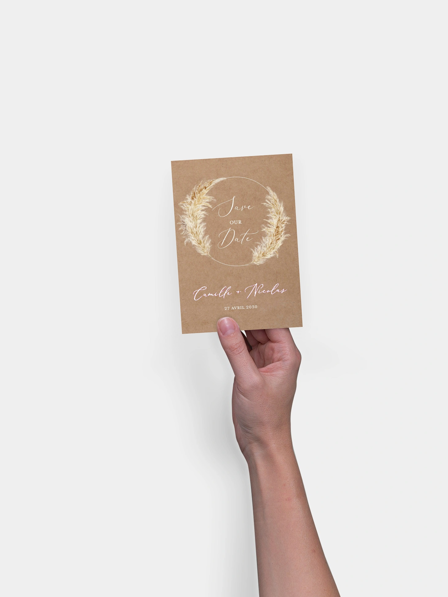 Save the date Amour précieux pampas