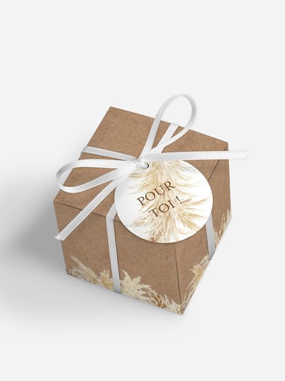 Boite à dragées Amour précieux pampas