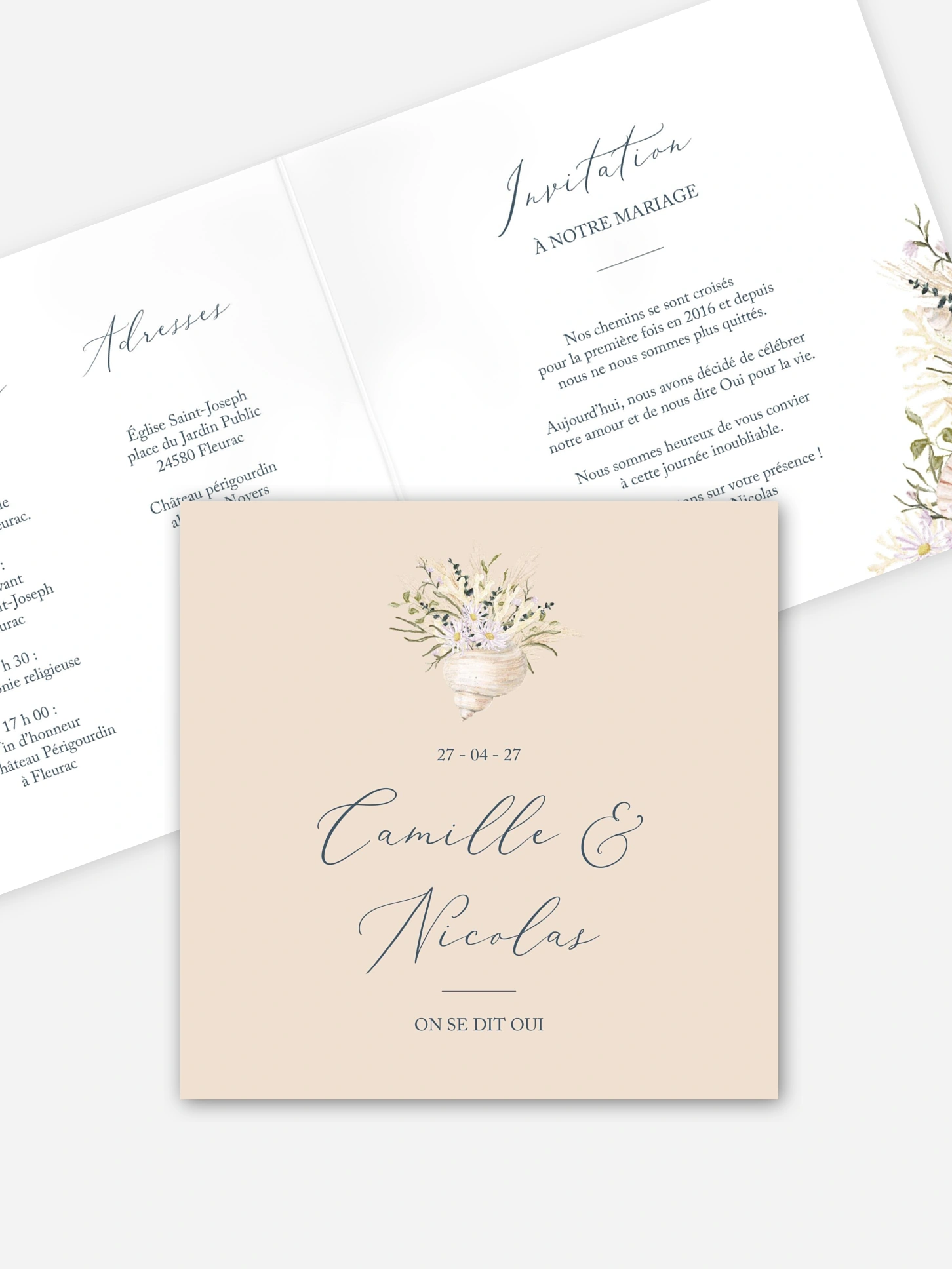 Faire-part de mariage Amour marin