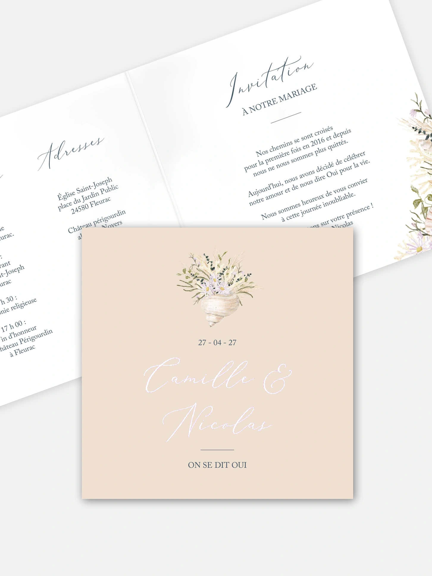 Faire-part de mariage Amour marin