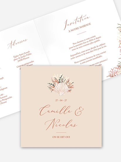 Faire-part de mariage Amour marin