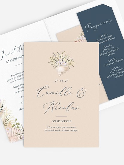 Faire-part de mariage Amour marin