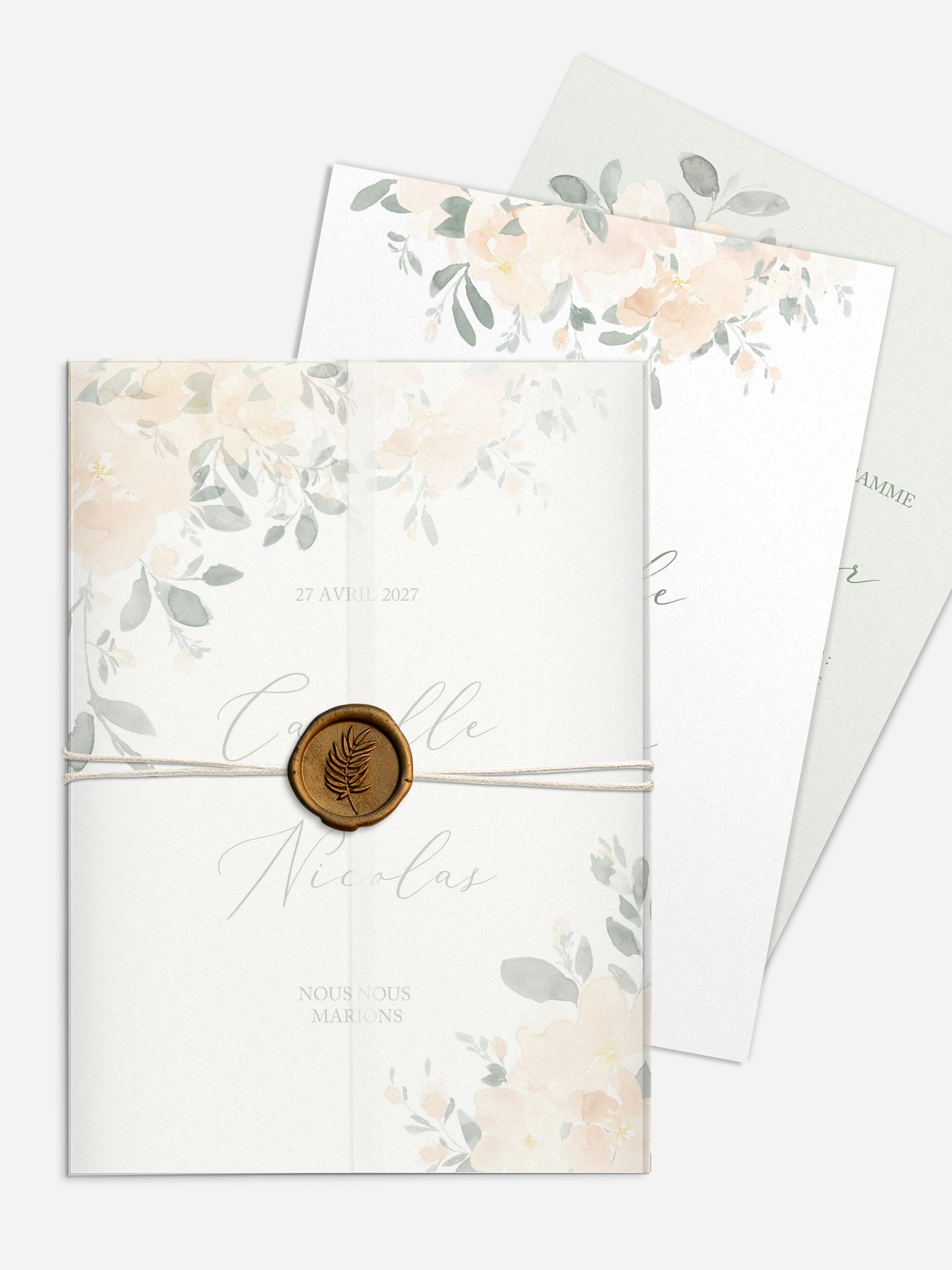 Faire-part de mariage Roses douces