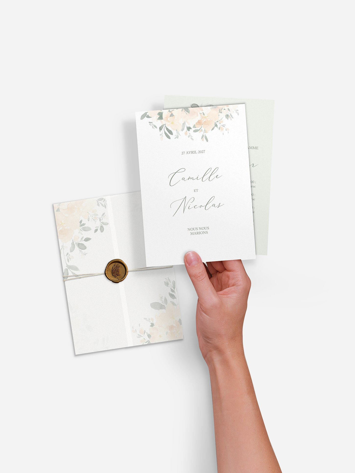 Faire-part de mariage Roses douces