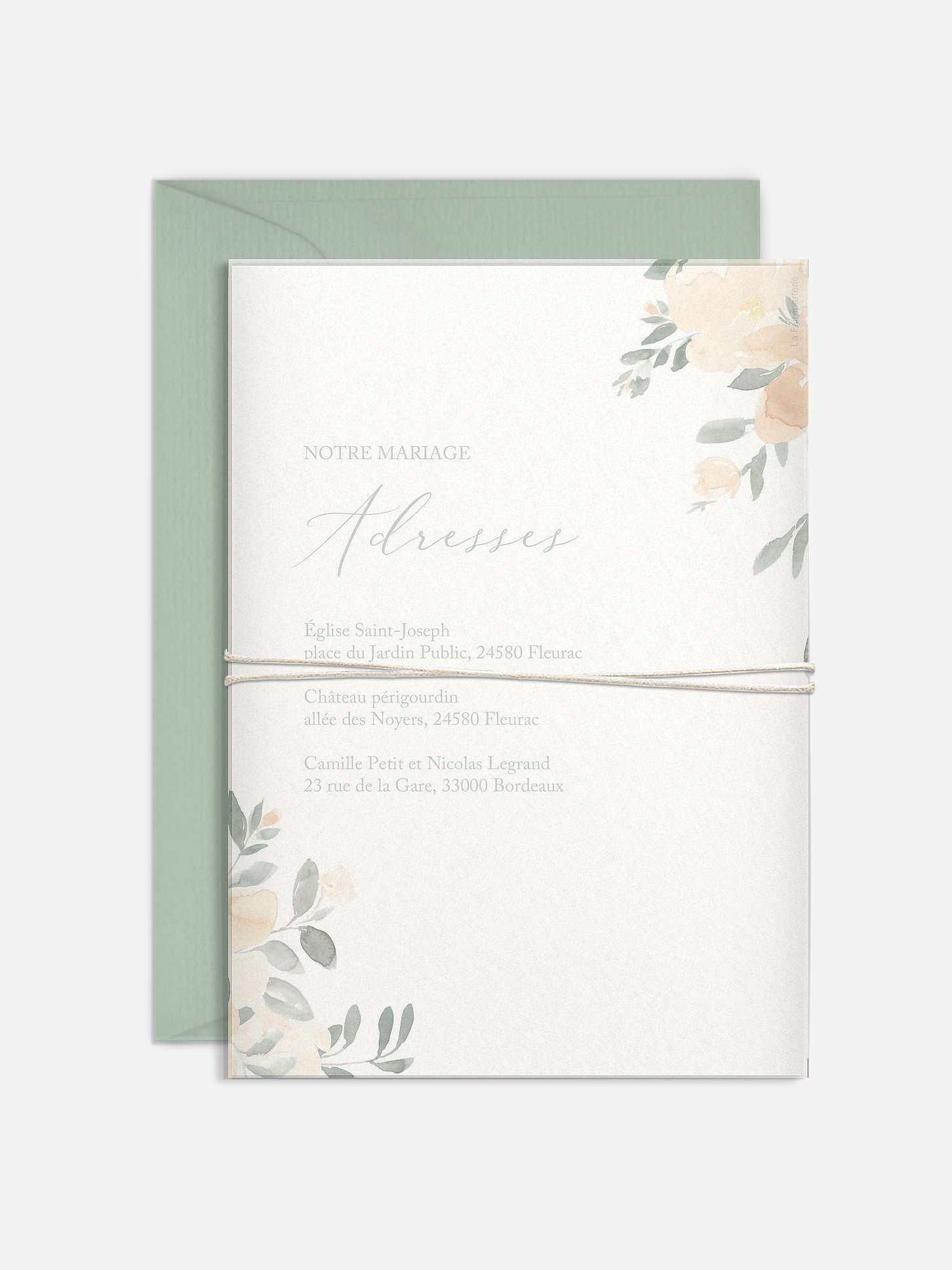 Faire-part de mariage Roses douces