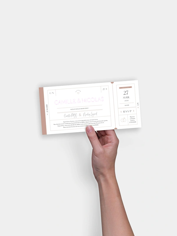 Faire-part de mariage Ticket du bonheur