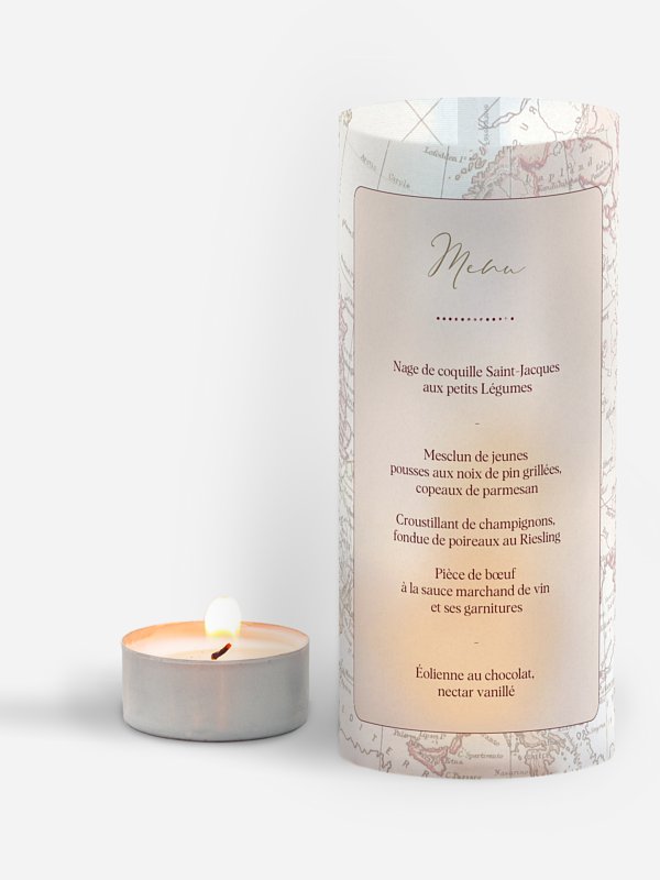 Menu mariage Passeport vintage