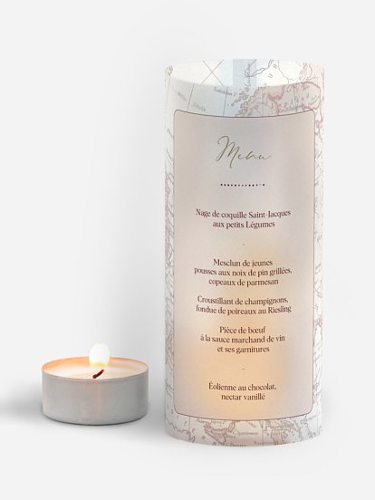 Menu mariage Passeport vintage