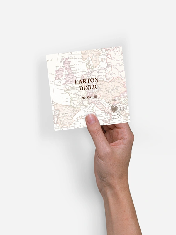 Carton d'invitation Passeport vintage