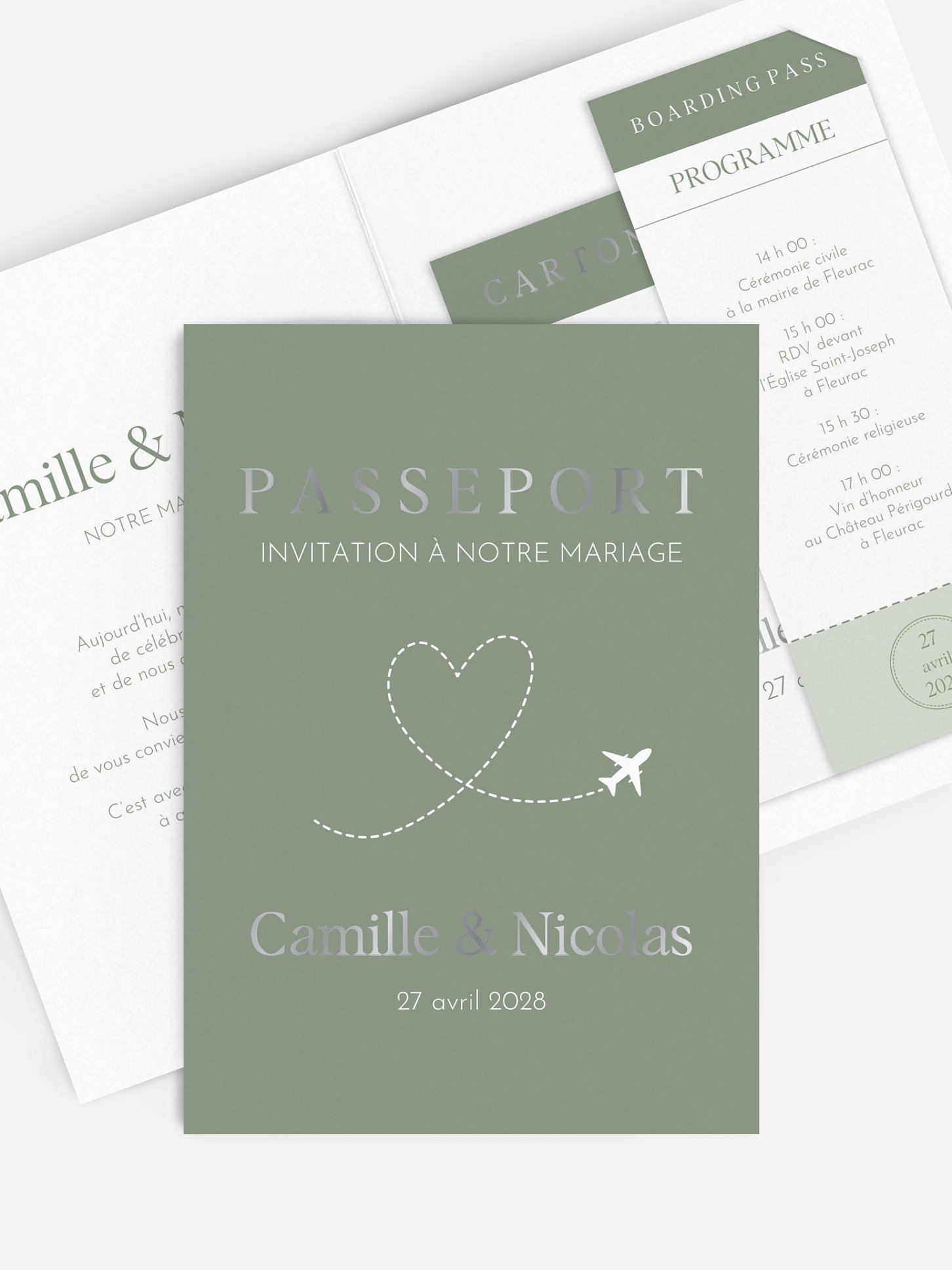Faire-part de mariage Passeport de l'amour