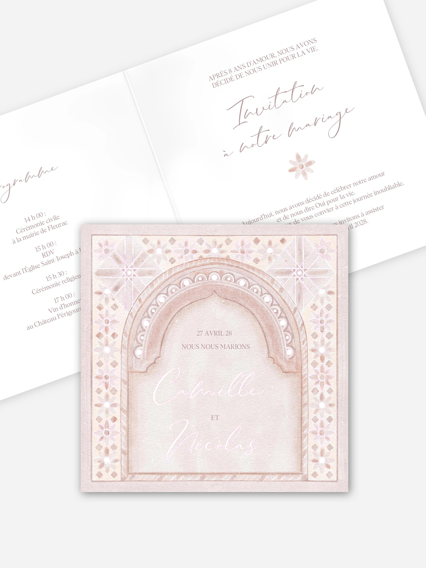 Faire-part de mariage Fênetre d'orient