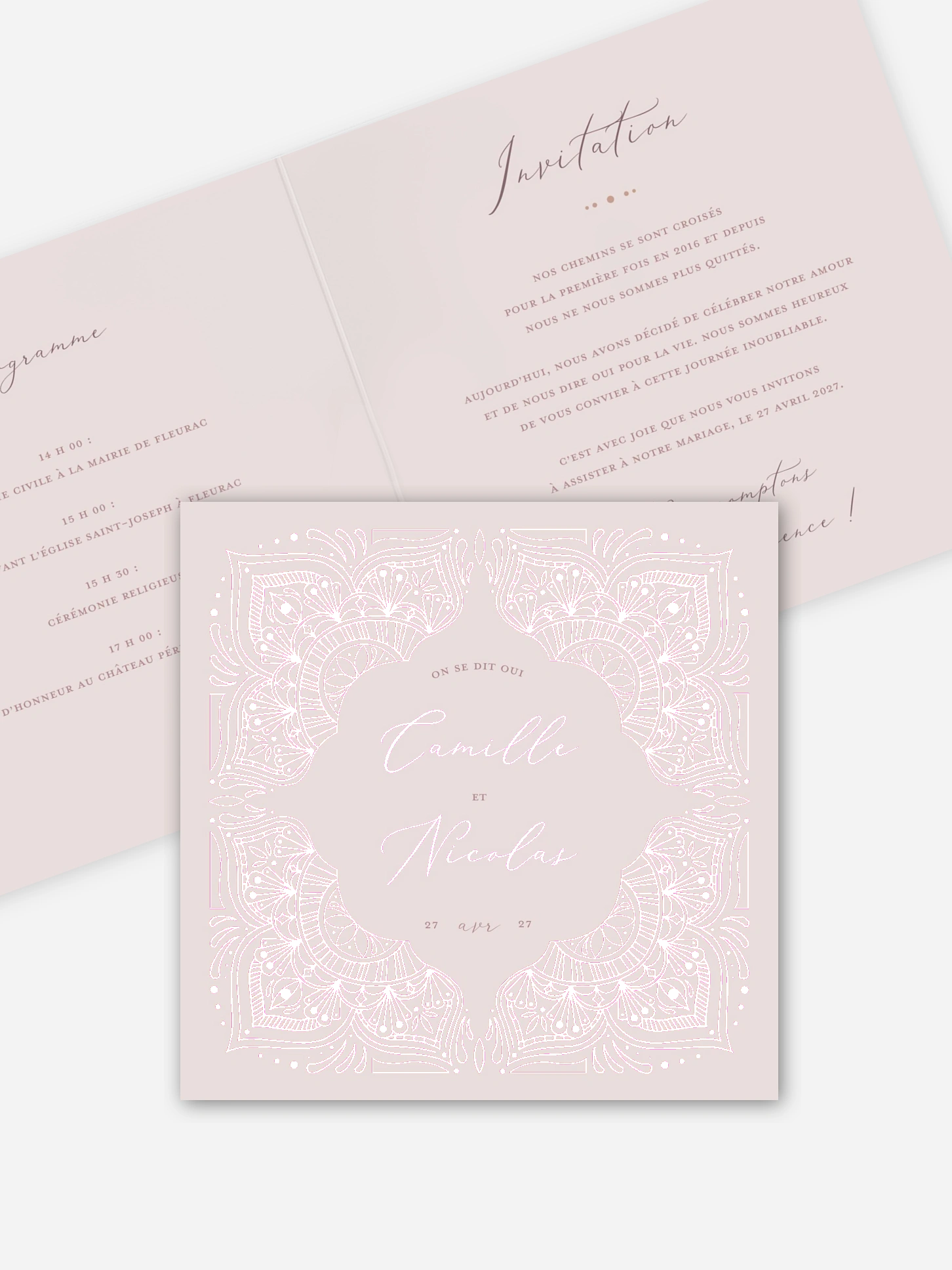 Faire-part de mariage Fleur orientale
