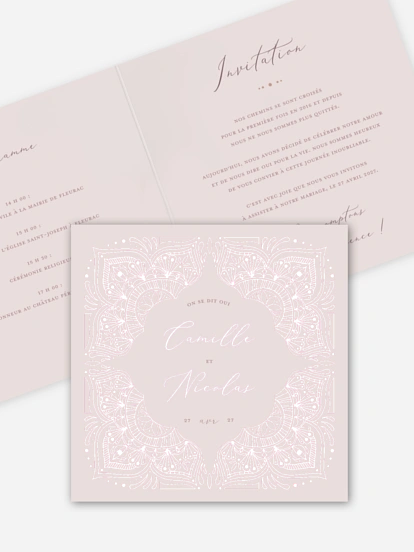 Faire-part de mariage Fleur orientale